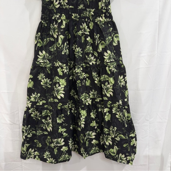 Anthropologie Somerset Maxi Dress 2X Plus Black Green Floral Boho Quiet Luxury - Picture 13 of 15
